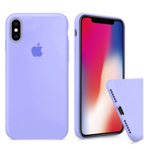 Чехол Silicone Case Full Cover iPhone X/Xs Lilac Cream